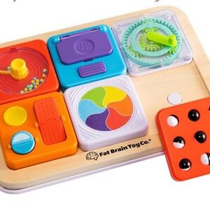 Fat Brain Toys PlayTab Essentials, Modular Sensory Activity Board, Busy Board
